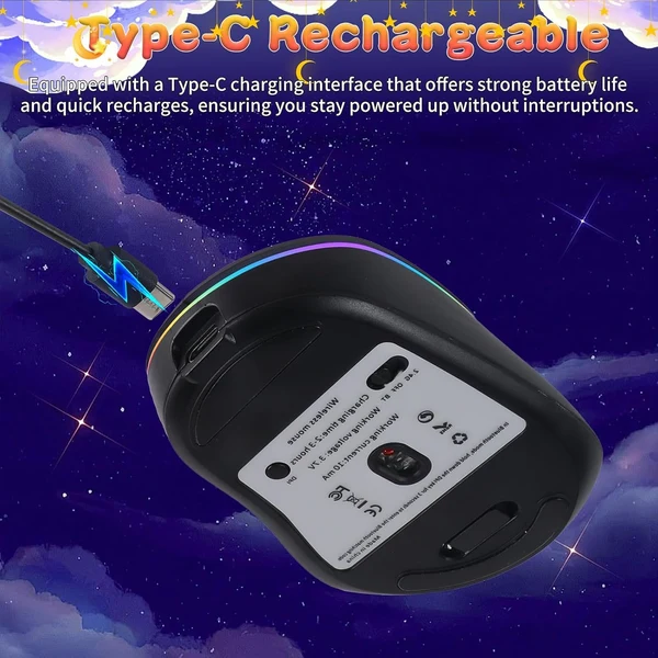 Starry Sky RGB Dual-Mode Rechargeable Wireless Gaming Mouse