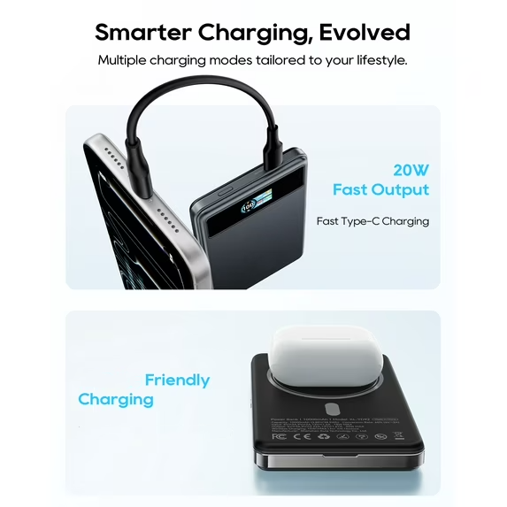 15W Magnetic Wireless Power Bank 10000mAh