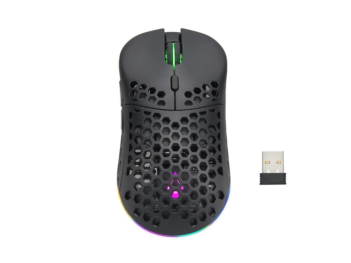 Hollow Honeycomb Ultralight 2.4G Wireless RGB Gaming Mouse