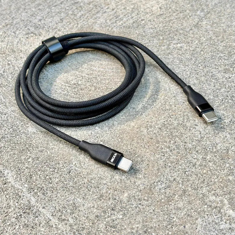 6ft 1.8m Braided USB-C to USB-C Tangle-Free Fast Charging Cable
