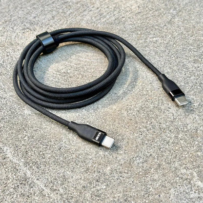 6ft 1.8m Braided USB-C to USB-C Tangle-Free Fast Charging Cable