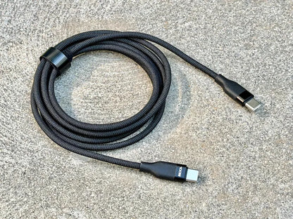 6ft 1.8m Braided USB-C to USB-C Tangle-Free Fast Charging Cable